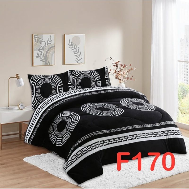 GENERICO - Cubrecama de Invierno Plush con Chiporro 2 plazas Negro F170