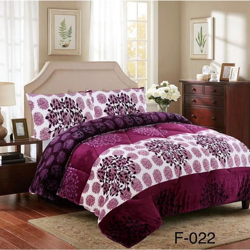 GENERICO - Cubrecama de Invierno Plush con Chiporro 2 plazas Morado F022