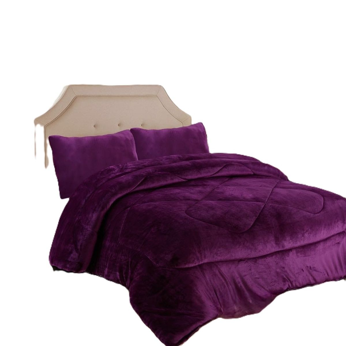 GENERICO - Cubrecama de Invierno Plush con Chiporro 2 plazas Morado