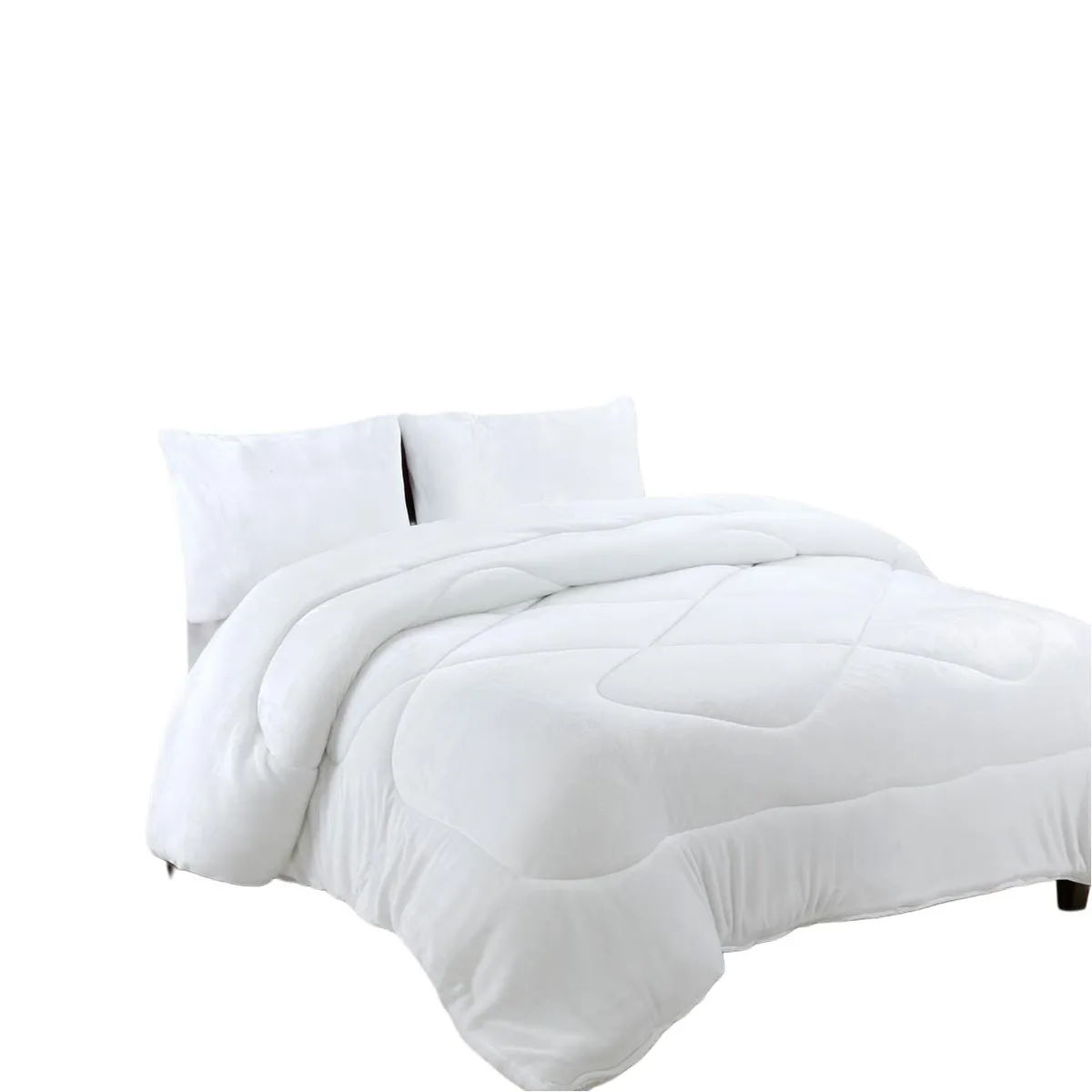 GENERICO - Cubrecama de Invierno Plush con Chiporro 2 plazas Blanco S011