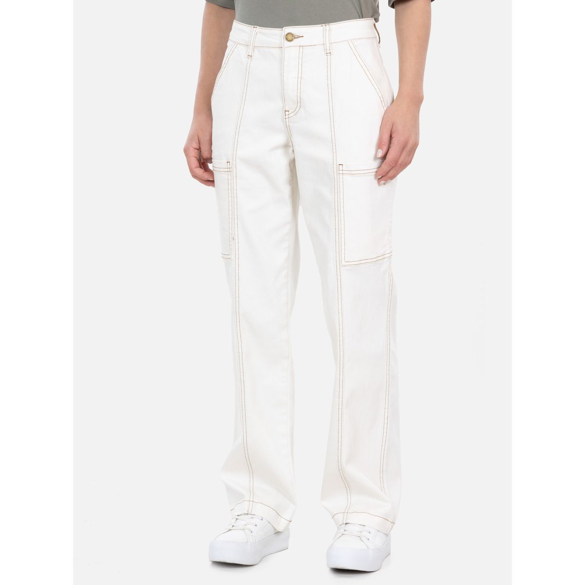 RIP CURL - Pantalon Jeans Drop Blanco Mujer Rip Curl - Blanco