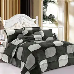 GENERICO - Cubrecama de Invierno Plush con Chiporro 2 plazas Gris TFYH56
