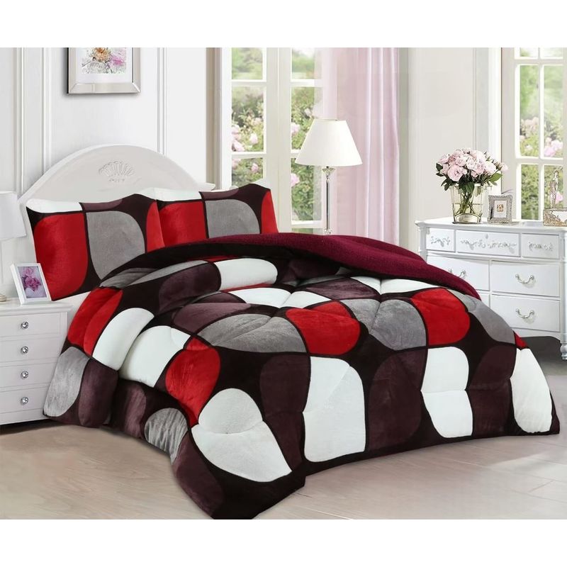 GENERICO - Cubrecama de Invierno Plush con Chiporro 2 plazas Rojo TFYH58