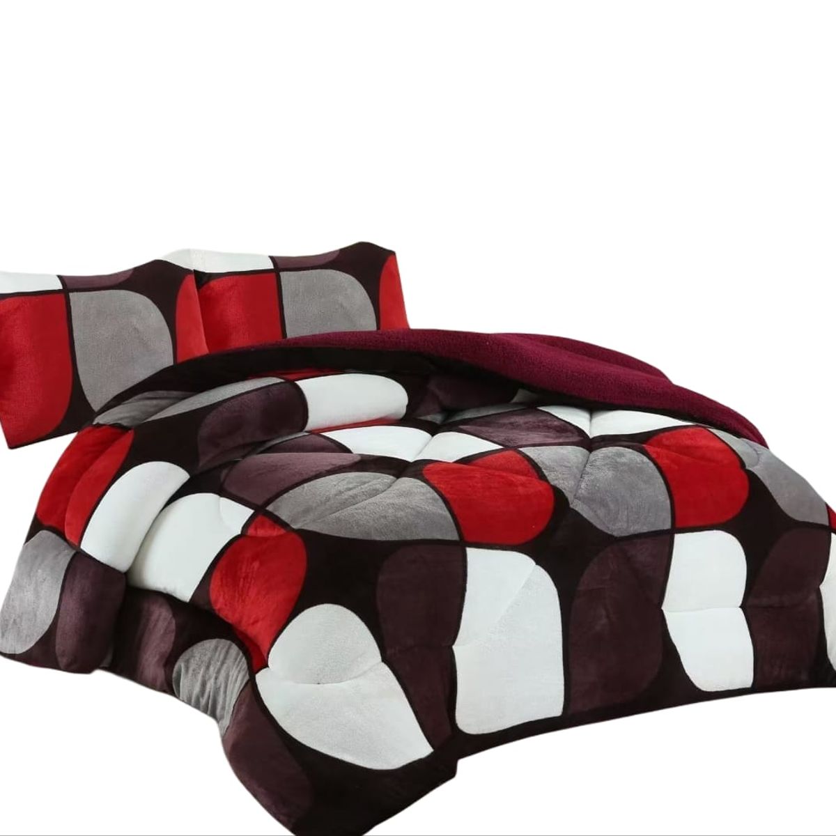 GENERICO - Cubrecama de Invierno Plush con Chiporro 2 plazas Rojo TFYH58