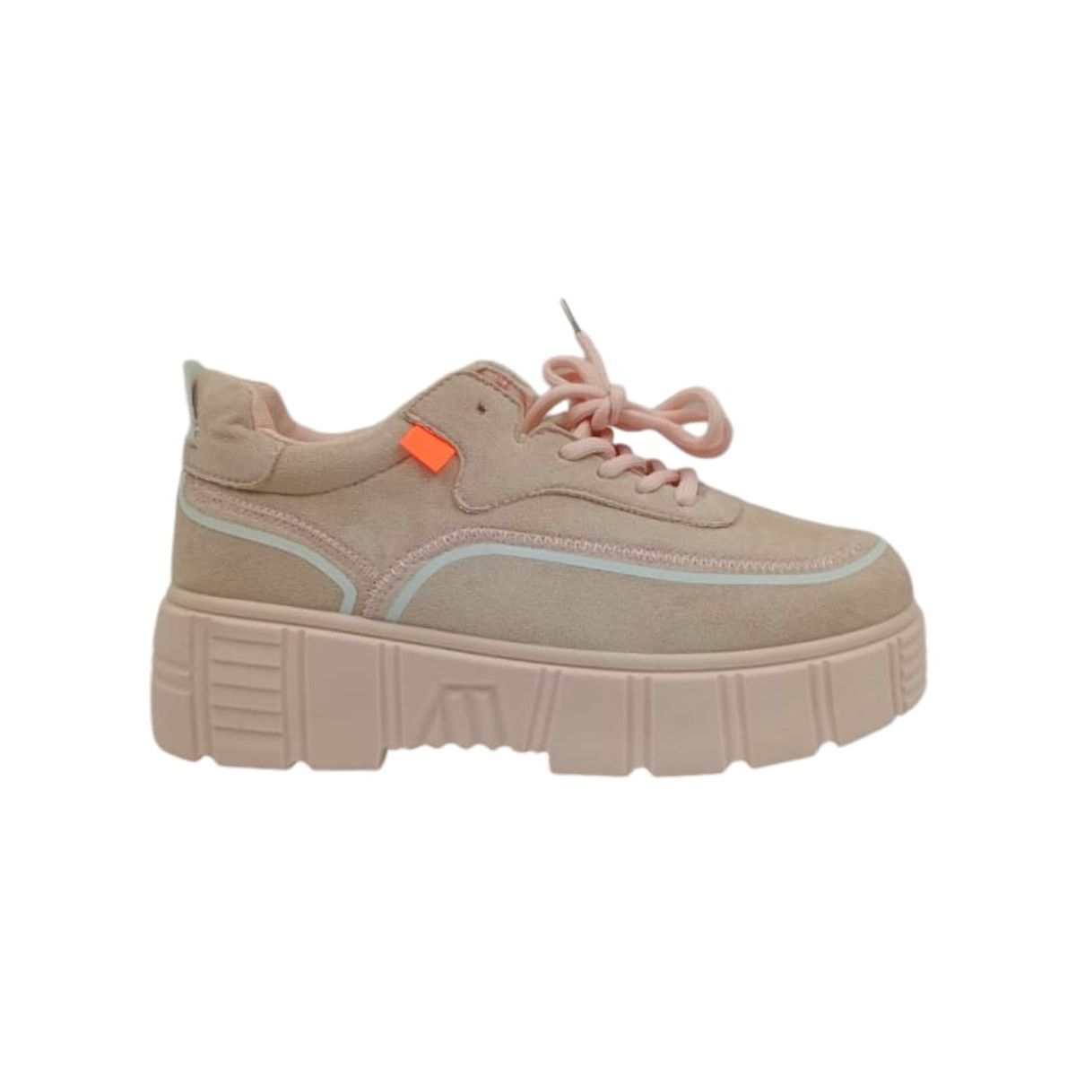 HERIEL - Zapatilla Rosa Gamuza Mujer