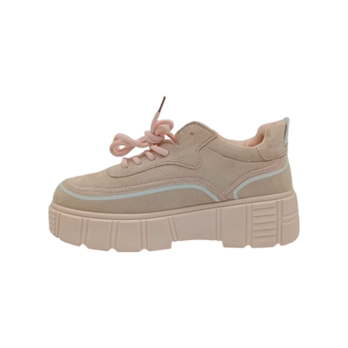 HERIEL - Zapatilla Rosa Gamuza Mujer