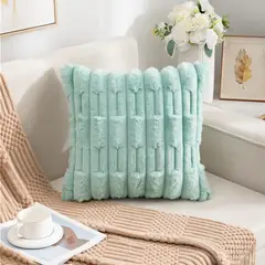 ALTERNATIVE - Funda Cojín Relieve - Turquesa Aterciopelada 45x45 cm - 448