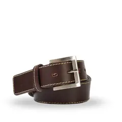 VEROZ - Cinturon Hombre De Cuero Costuras Casual Cafe Véroz