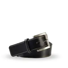 VEROZ - Cinturon Hombre De Cuero Costuras Casual Negro Véroz