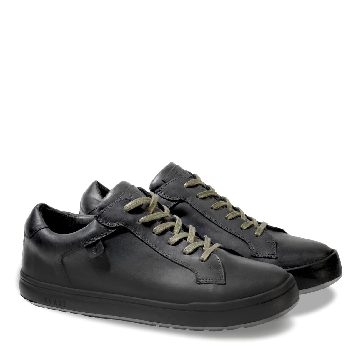 VEROZ - Zapatilla Hombre De Cuero Vecchio Negro y Verde Véroz