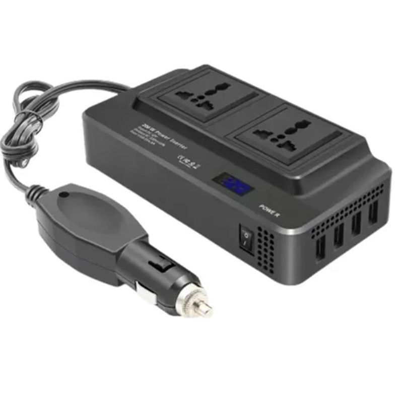 ATLAS - Inversor De Corriente Para Coche 200w Dc 12v A 220v