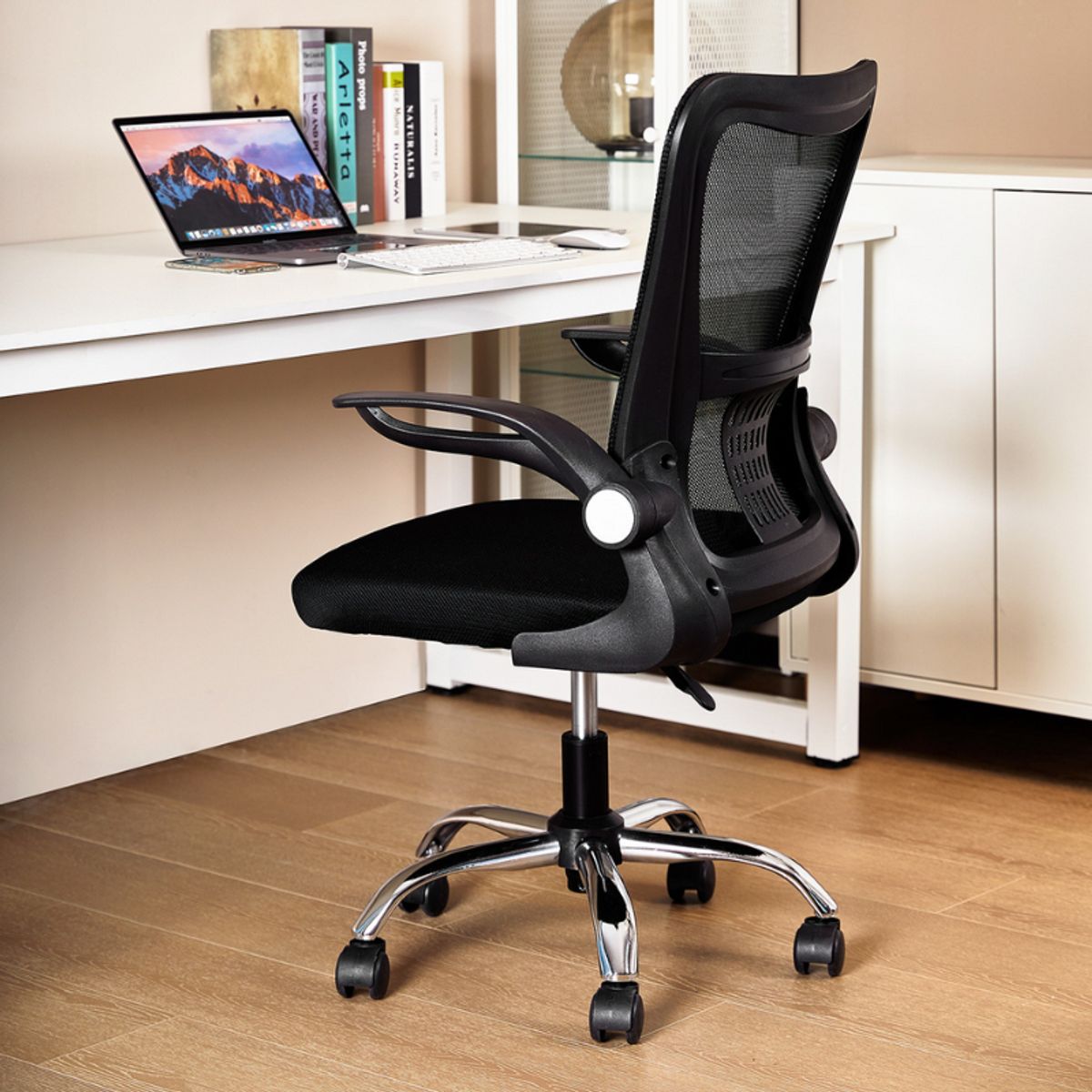 DELI - Silla De Oficina Ergonómica Con Apoyo Lumbar Negro