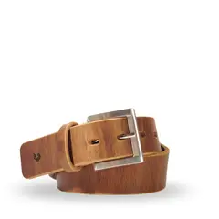 VEROZ - Cinturon Hombre De Cuero Liso Casual Cafe Véroz