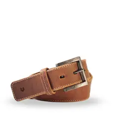 VEROZ - Cinturon Hombre De Cuero Costuras Casual Cafe Véroz