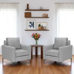 SITIAL HOME - Juego de sofas tipo poltrona Arthur Gris claro con resortes pocket