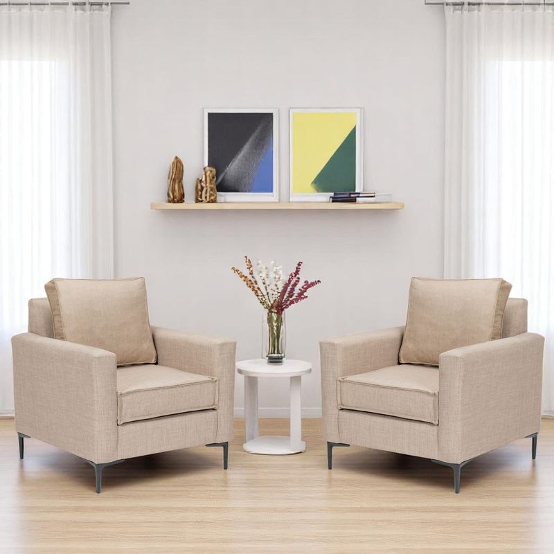 SITIAL HOME - Juego de sofas tipo poltrona  Arthur Beige con resortes pocket