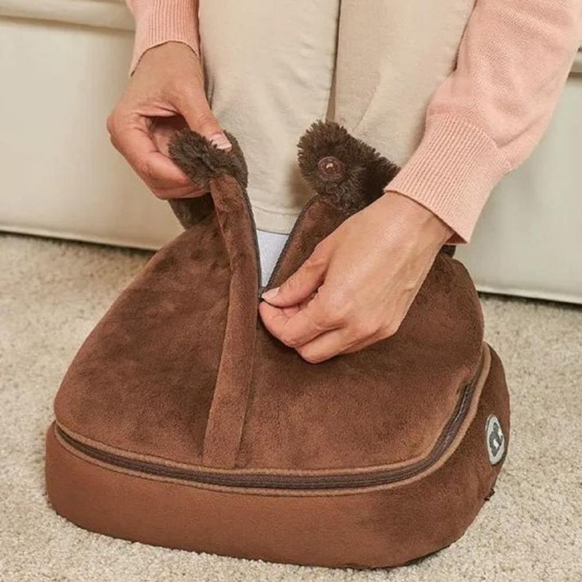 GENERICO - Bota Masajeadora Calefactora Eléctrica Pies Cuello Abdomen - Café