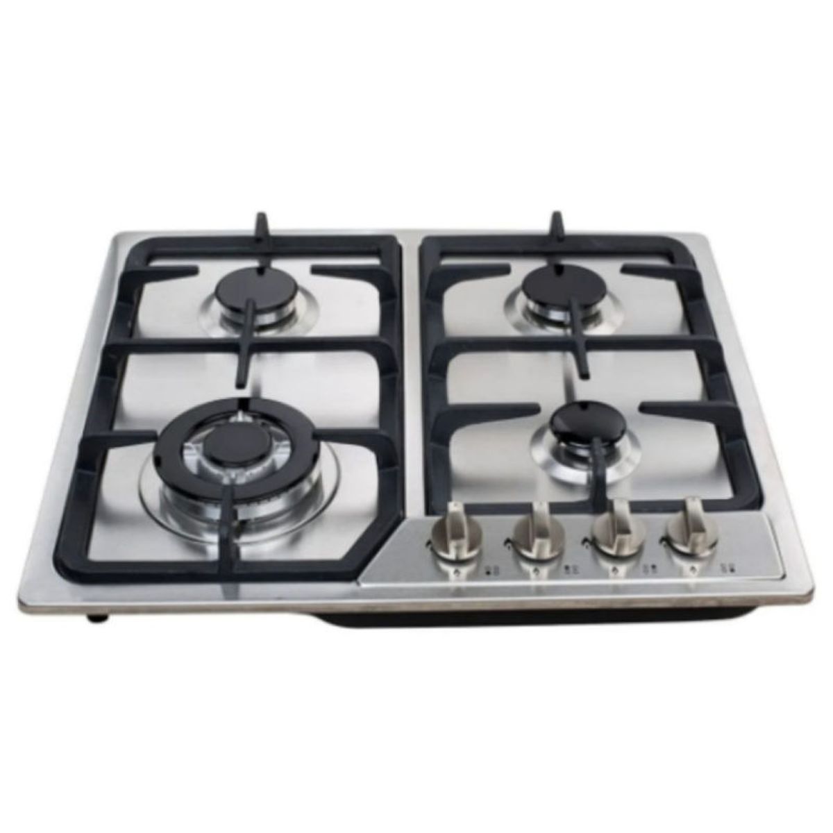 TEBISA - Encimera de gas de acero inoxidable de 4 quemadores