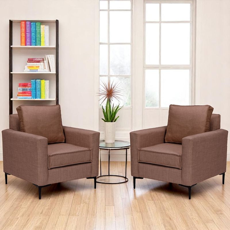 SITIAL HOME - Juego de sofas tipo poltrona  Arthur Cafe con resortes pocket