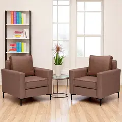SITIAL HOME - Juego de sofas tipo poltrona Arthur Cafe con resortes pocket