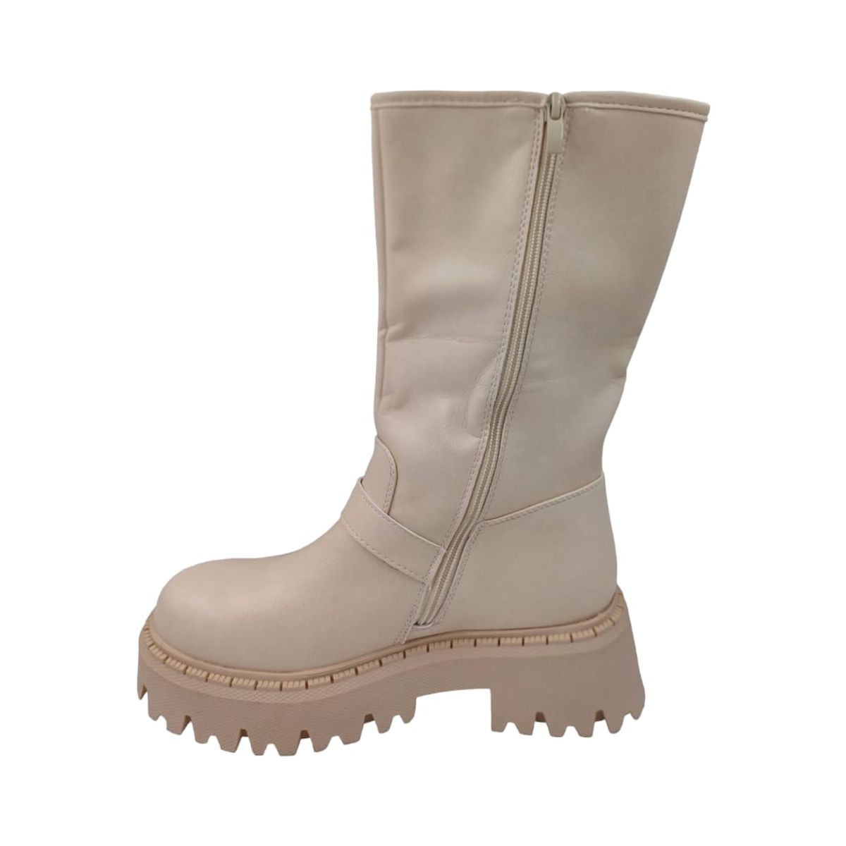 HERIEL - Bota Beige Hebillas Mujer