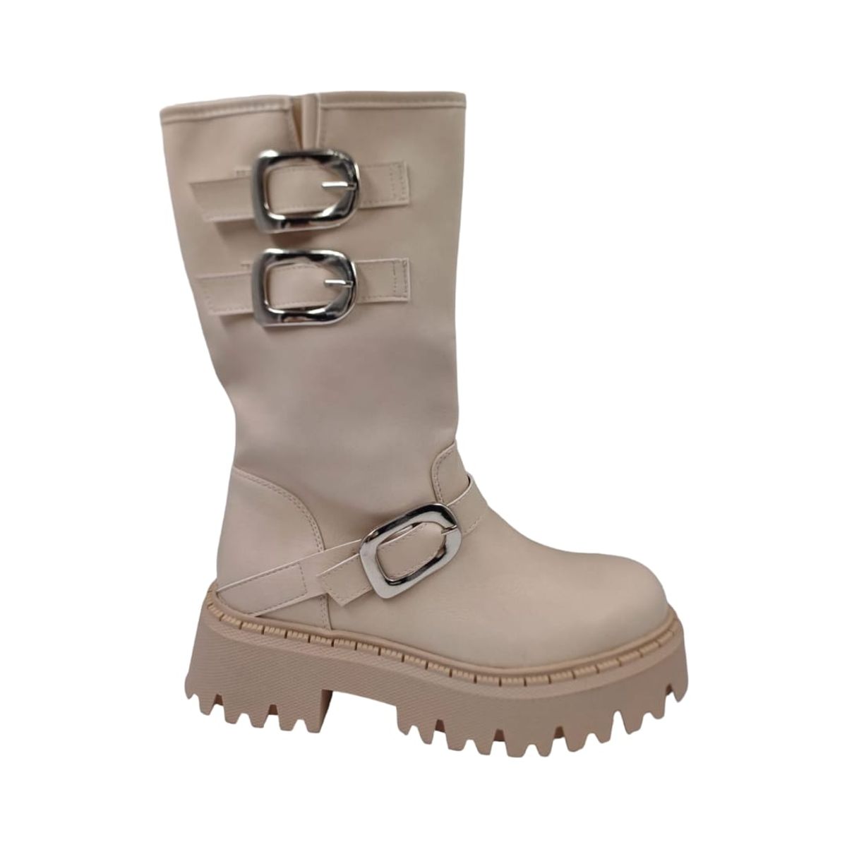 HERIEL - Bota Beige Hebillas Mujer
