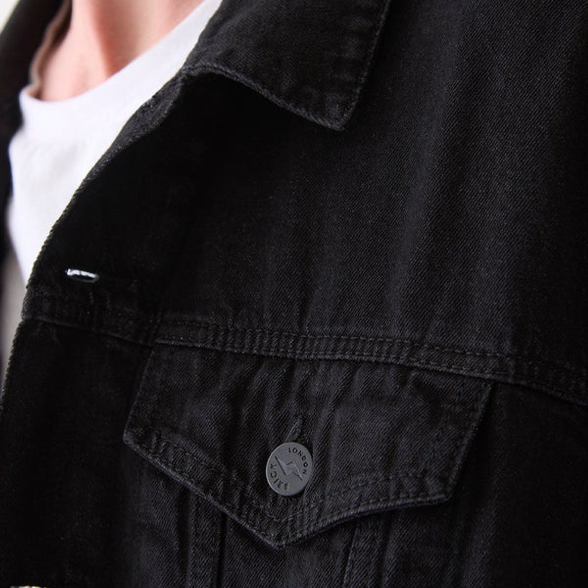 BRICK LONDON - Chaqueta Denim Hombre Brick London Jagger Jacket Regular Fit Negra