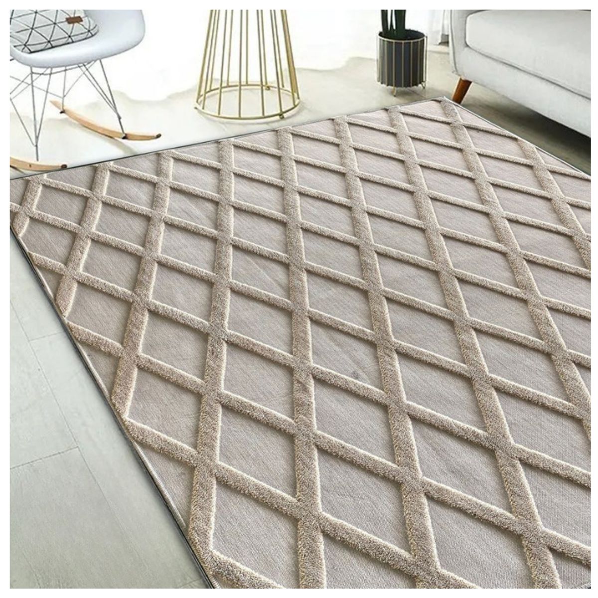 GENERICO - Alfombra Rectangular Jacquard Aterciopeladas Moderno 200x160cm