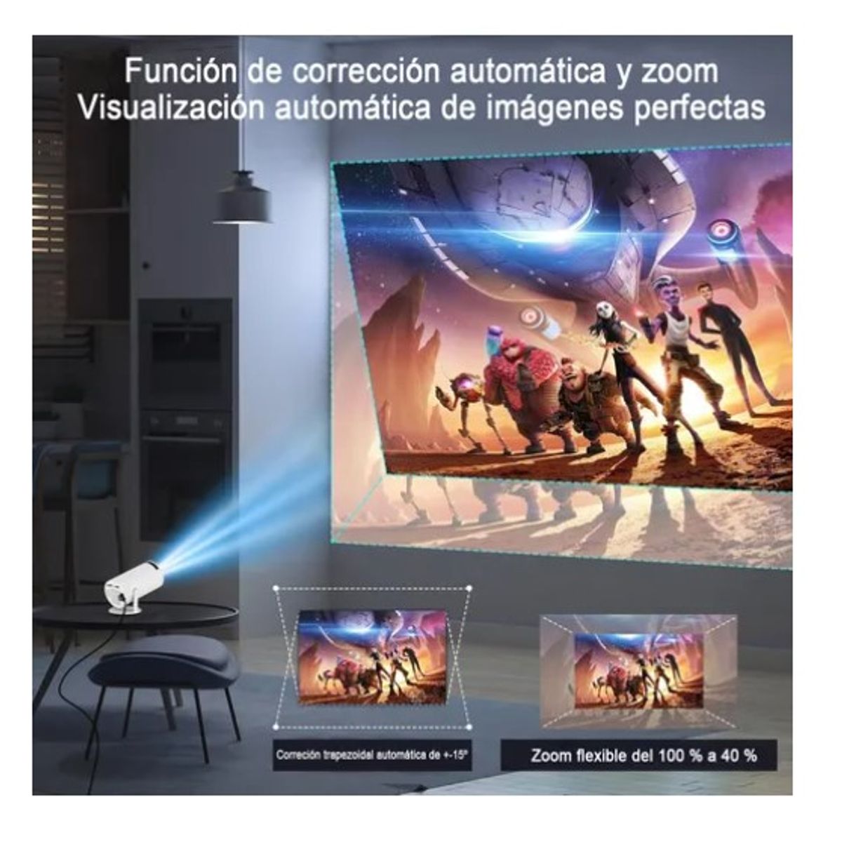 ESHOPANGIE - Mini Proyector Portátil Ultra Hd 4k Wifi Bluetooth Android11