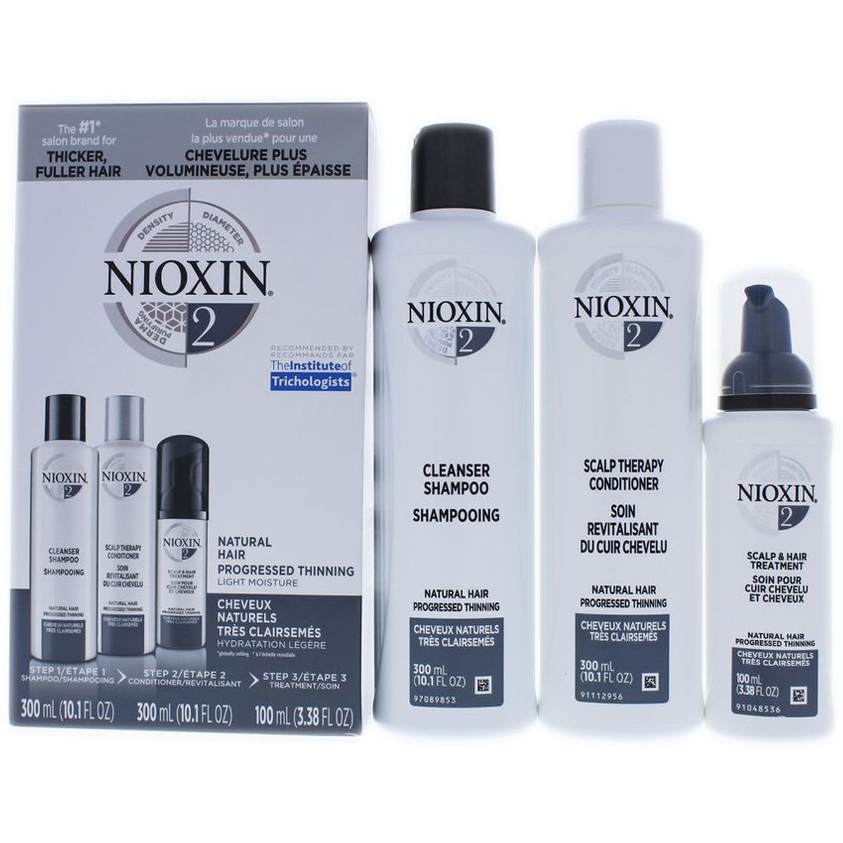 NIOXIN - Kit de tratamiento adelgazamiento progresivo de cabello natural System 2 Nioxin