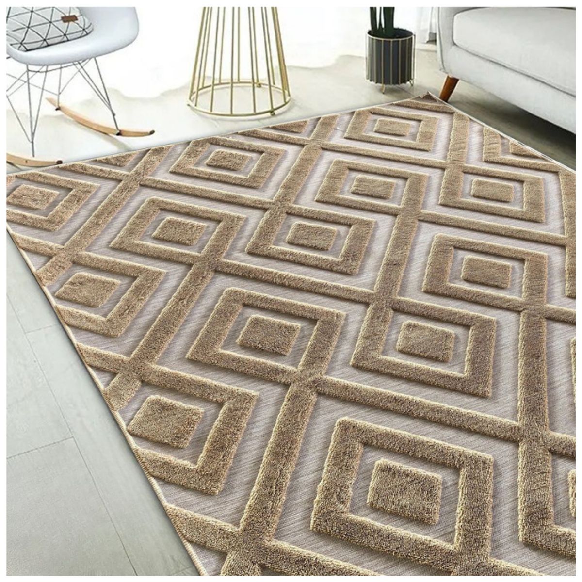GENERICO - Alfombra Rectangular Jacquard Aterciopeladas Moderno 200x160cm