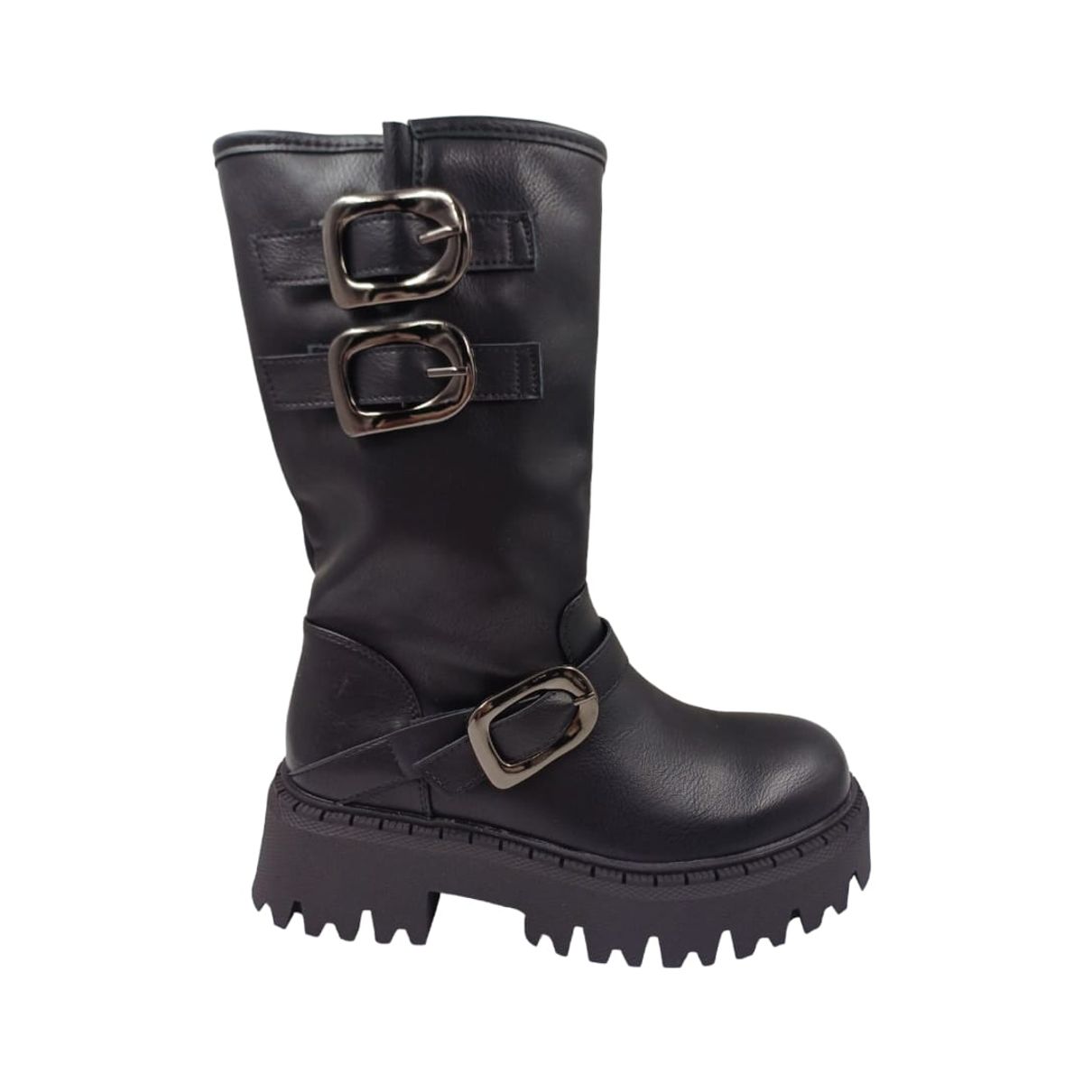 HERIEL - Bota Negra Plataforma Mujer