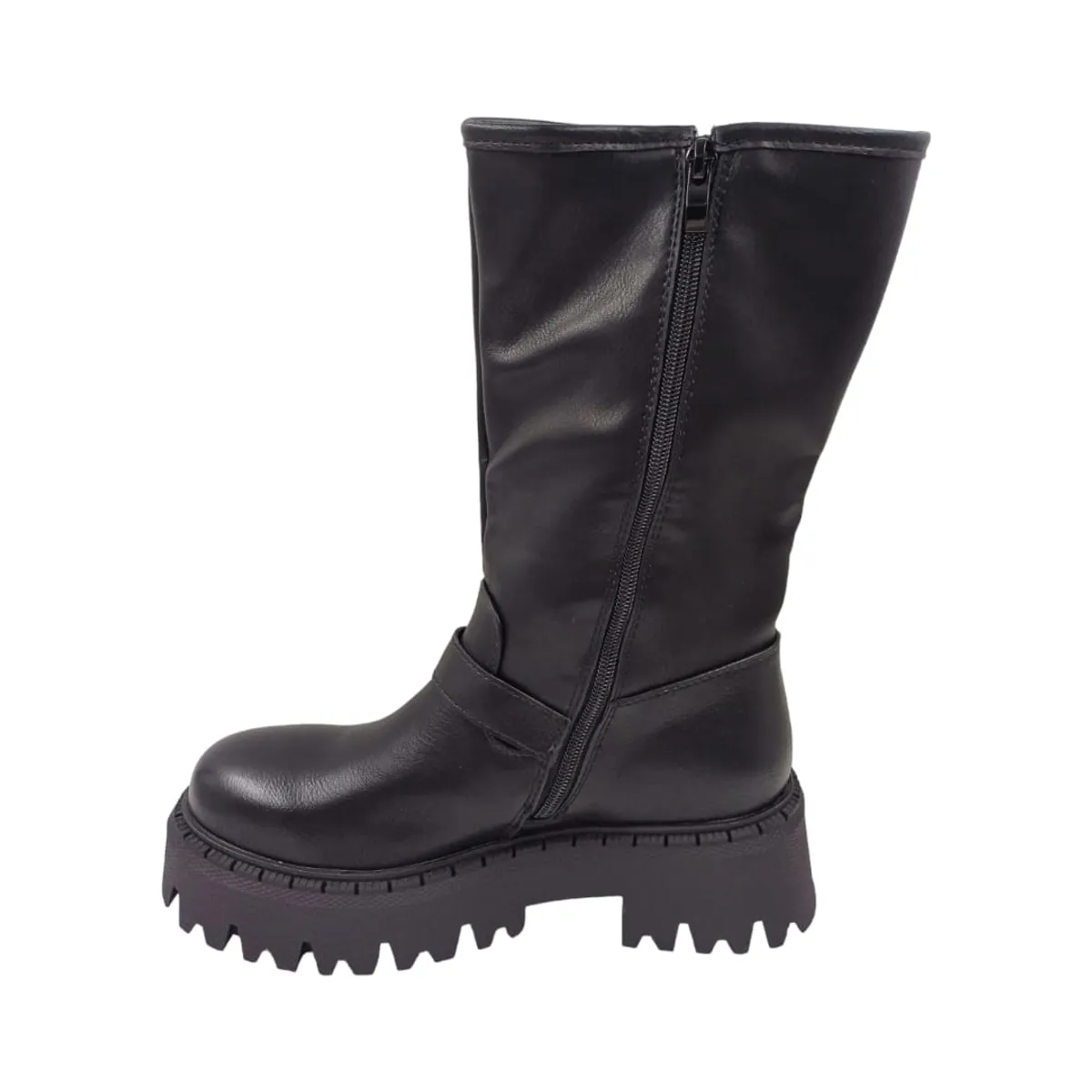 HERIEL - Bota Negra Plataforma Mujer