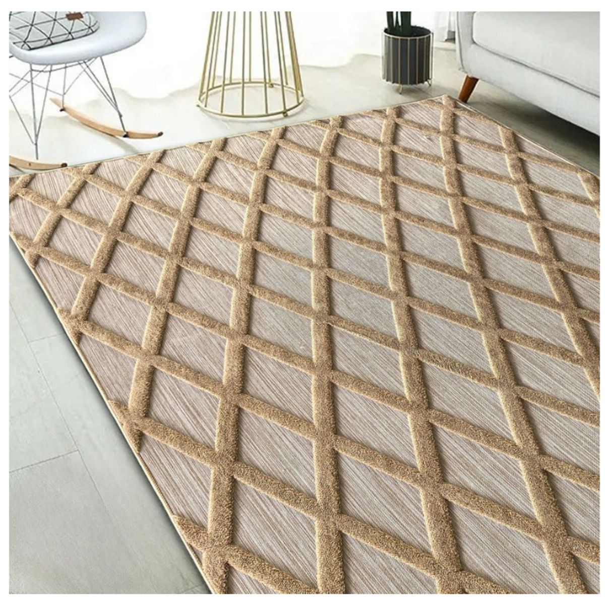 GENERICO - Alfombra Rectangular Jacquard Aterciopeladas Moderno 200x160cm