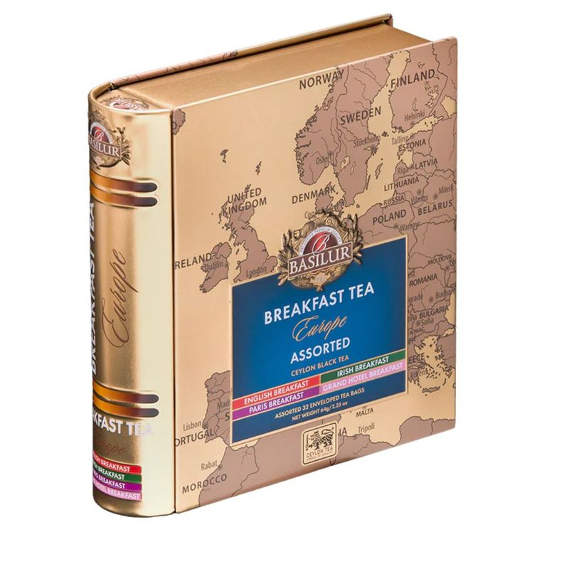 BASILUR - Te Negro Surtido Libro Breakfast Europe 32 Bolsas