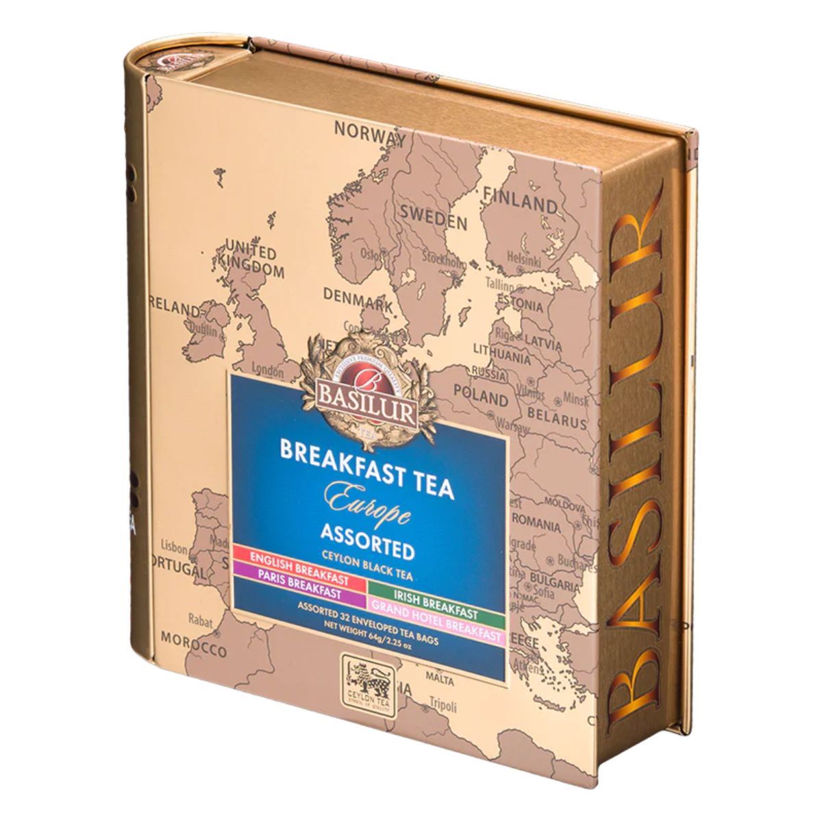 BASILUR - Te Negro Surtido Libro Breakfast Europe 32 Bolsas