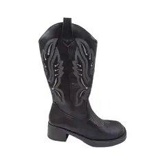 HERIEL - Bota Negra Texana Mujer