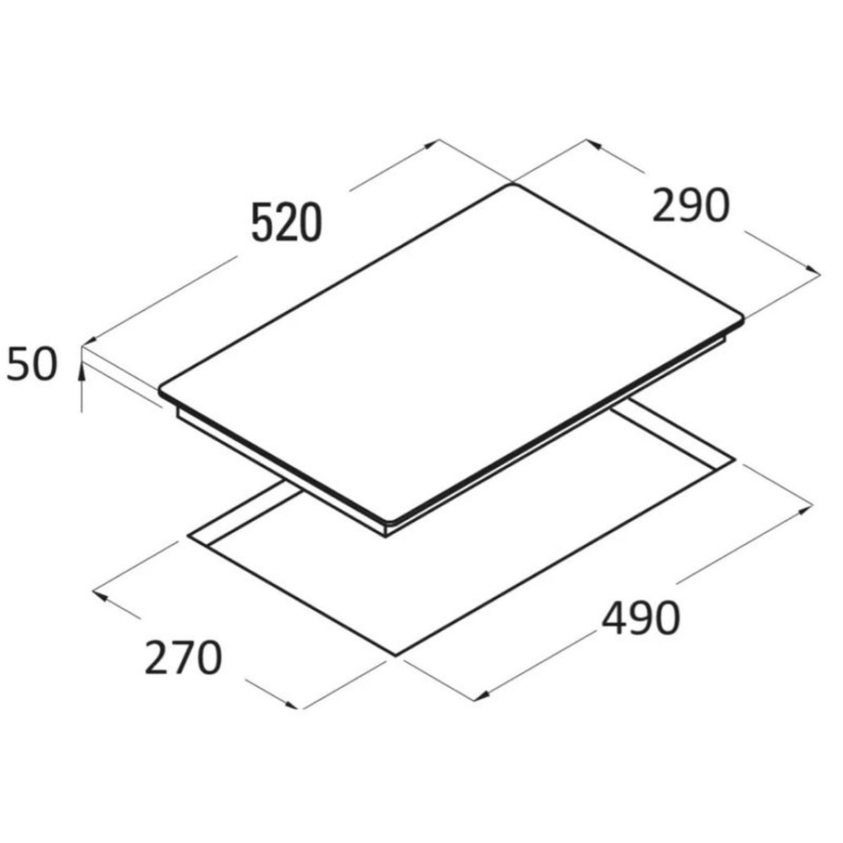 TEBISA - Encimera Vitrocerámica 2 Zonas Cocción T 3102