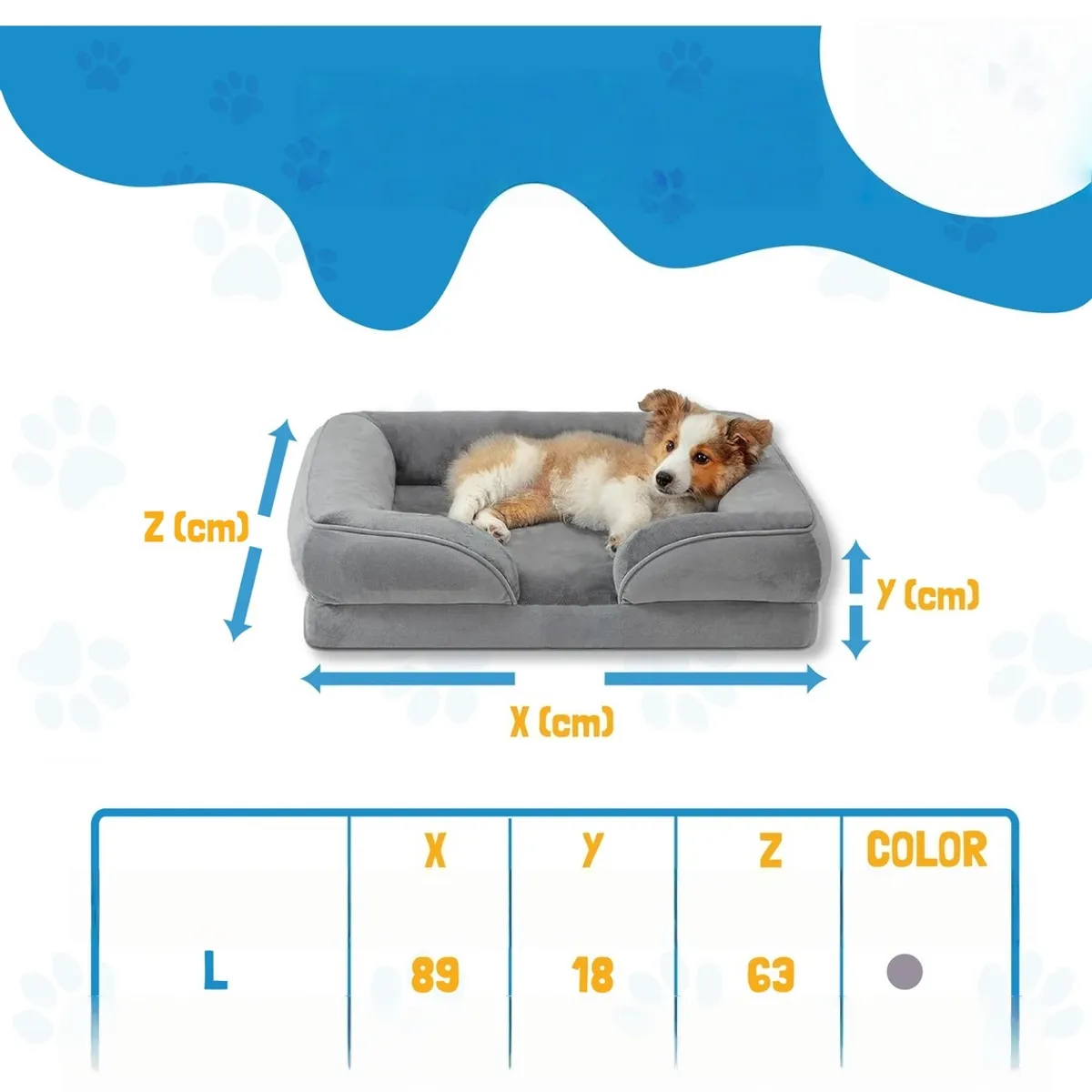 PELUDINES - Cama Ortopédica  89 Cm L Gris Gris