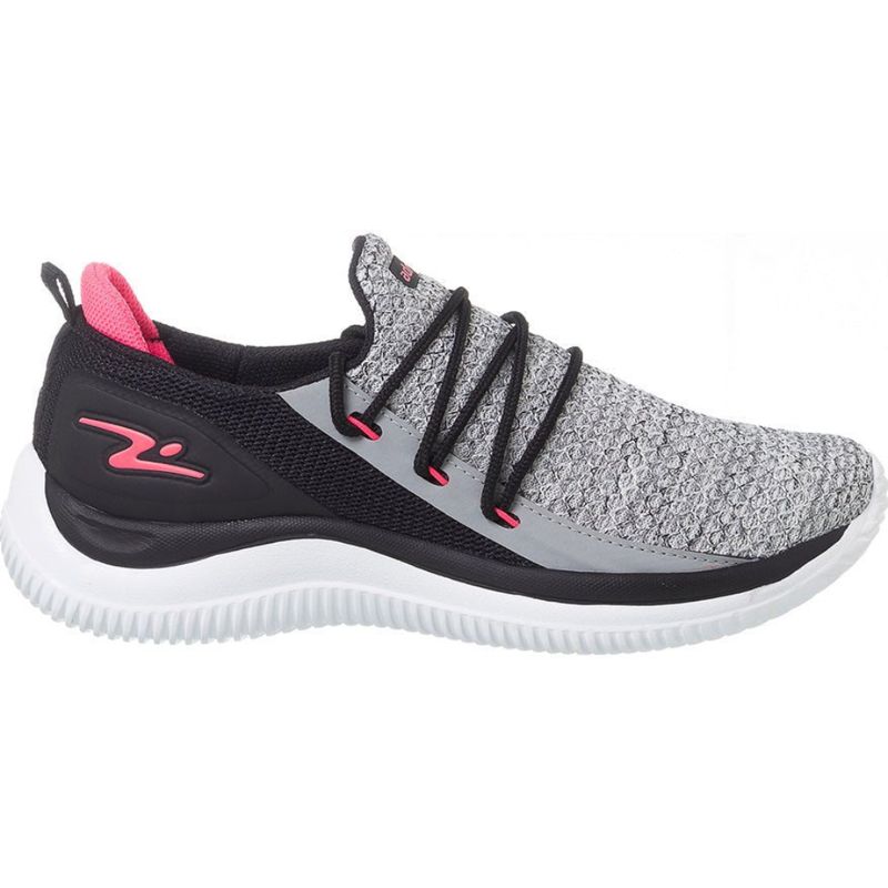 POZATINI - ZAPATILLA MUJER CENIZA NEGRO ROSA