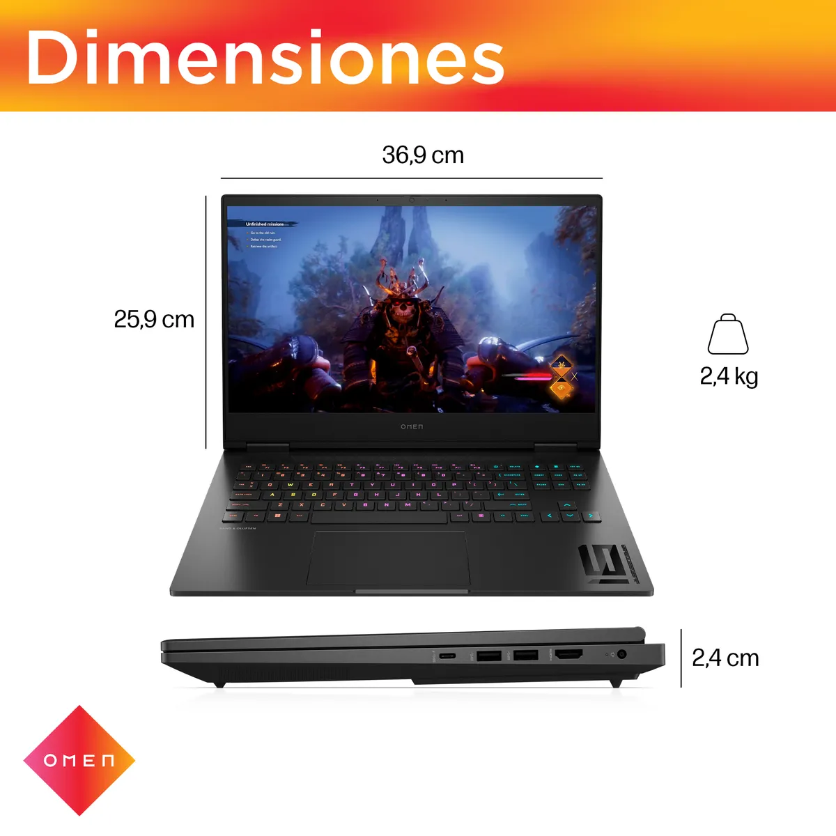 HP - Notebook HP Gamer Omen 16-wf0002la Intel Core i9 32gb Ram 1tb Ssd RTX4070 8GB Windows 11 Home