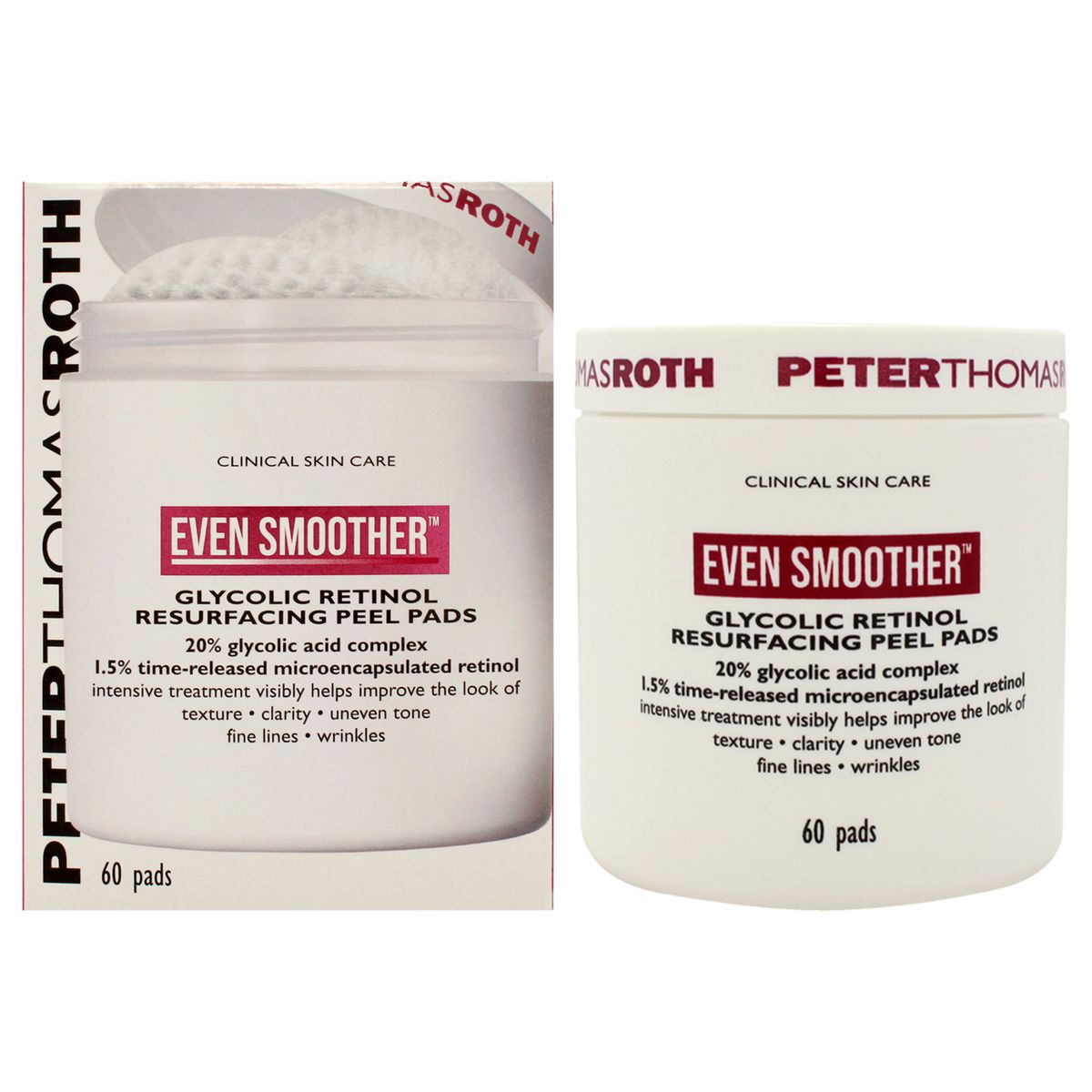 PETER THOMAS ROTH - Almohadillas Exfoliantes de Ácido Glicólico y Retinol Even Smoother 60Pads Peter Thomas Roth
