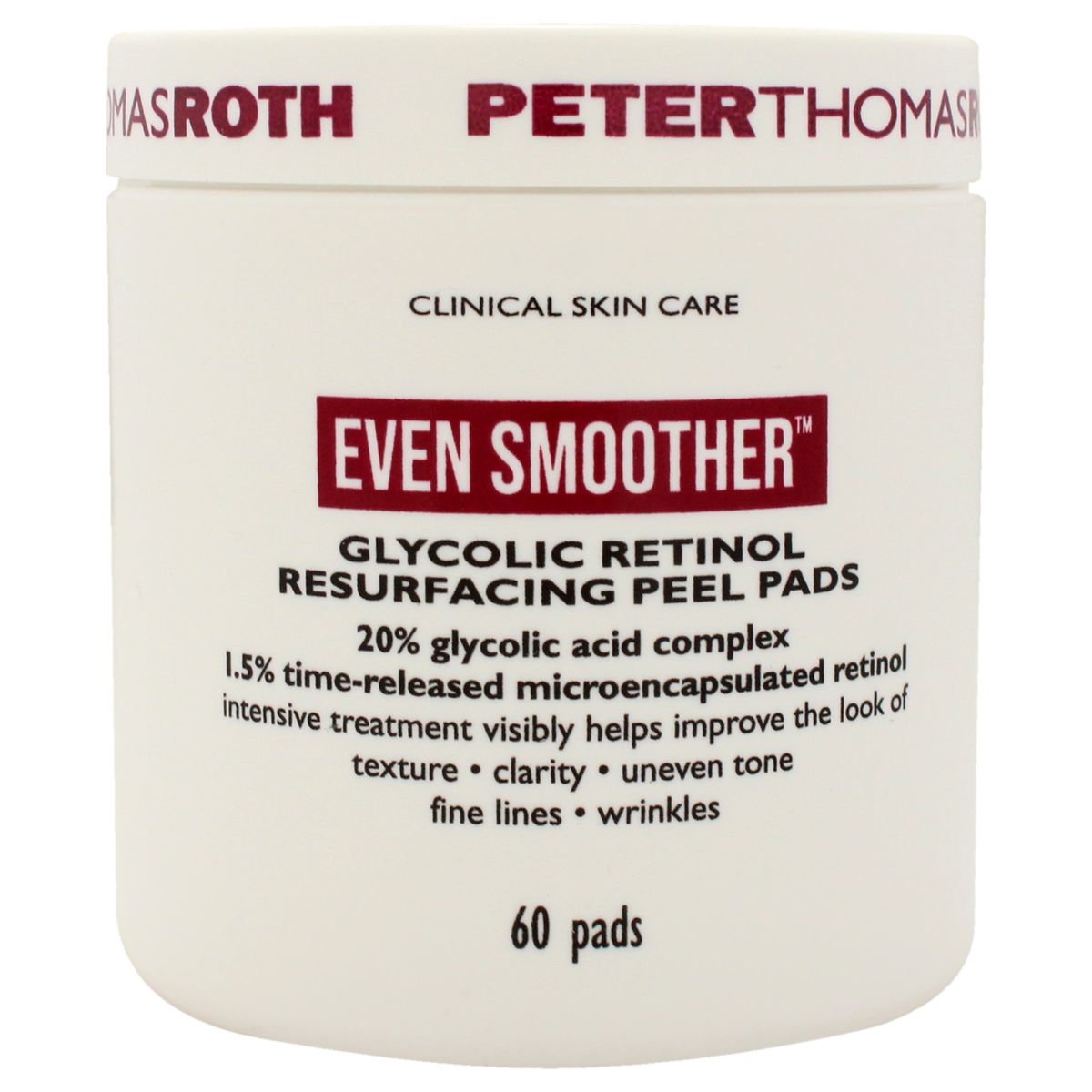 PETER THOMAS ROTH - Almohadillas Exfoliantes de Ácido Glicólico y Retinol Even Smoother 60Pads Peter Thomas Roth