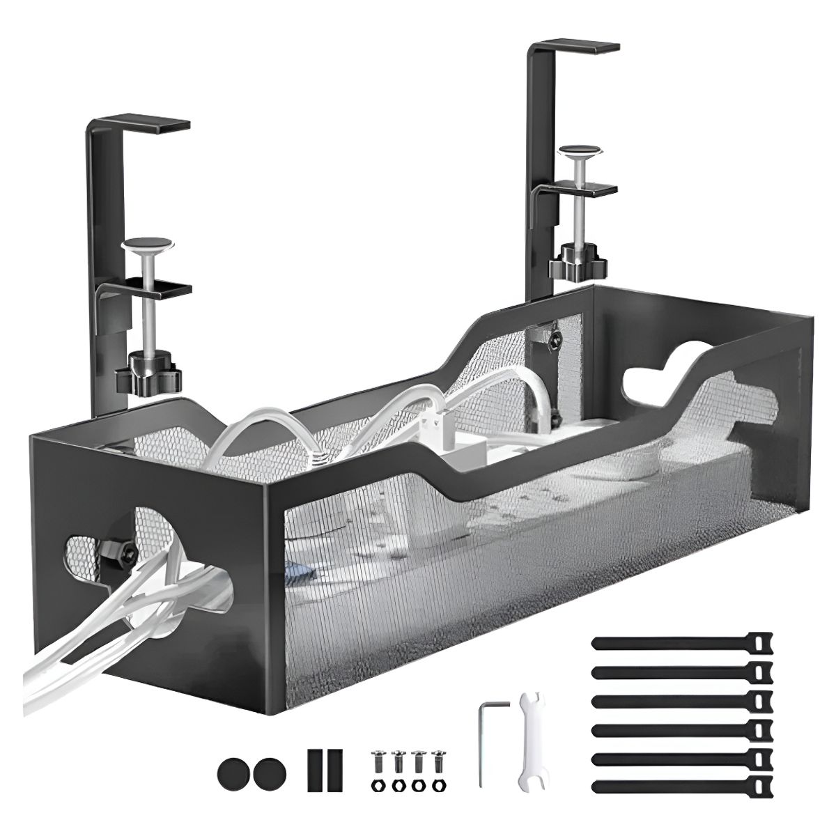 ANYHOGAR - Organizador Cables Escritorio Bandeja Rejilla 40cm