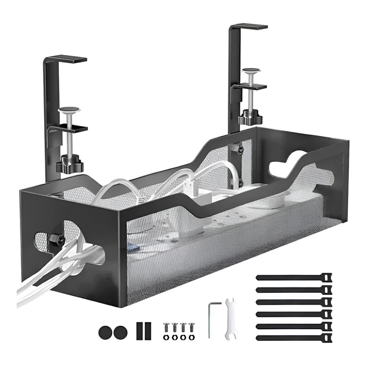 ANYHOGAR - Organizador Cables Escritorio Bandeja Rejilla 40cm