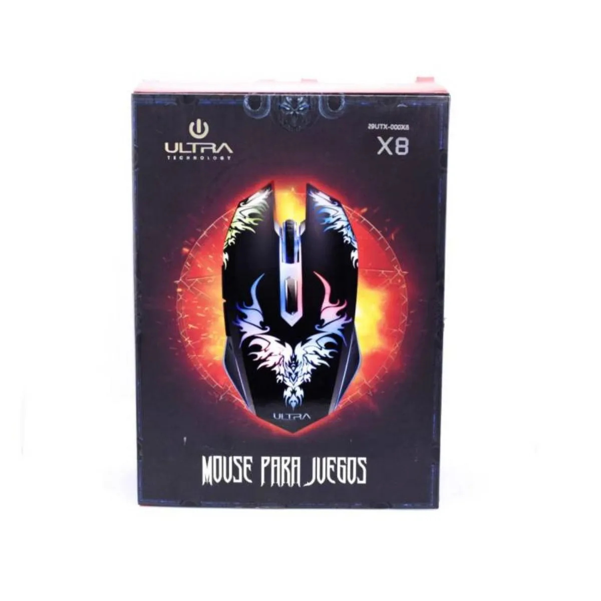 ULTRA - Mouse Gamer Alambrico USB Ergonomico 2400DPI RGB X8 Ultra