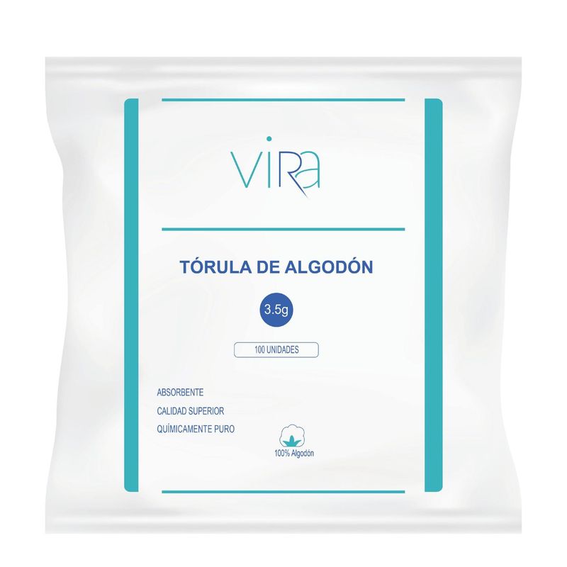 GENERICO - Tórulas de Algodón Premium 3.5gr X 100 Unidades - viRa