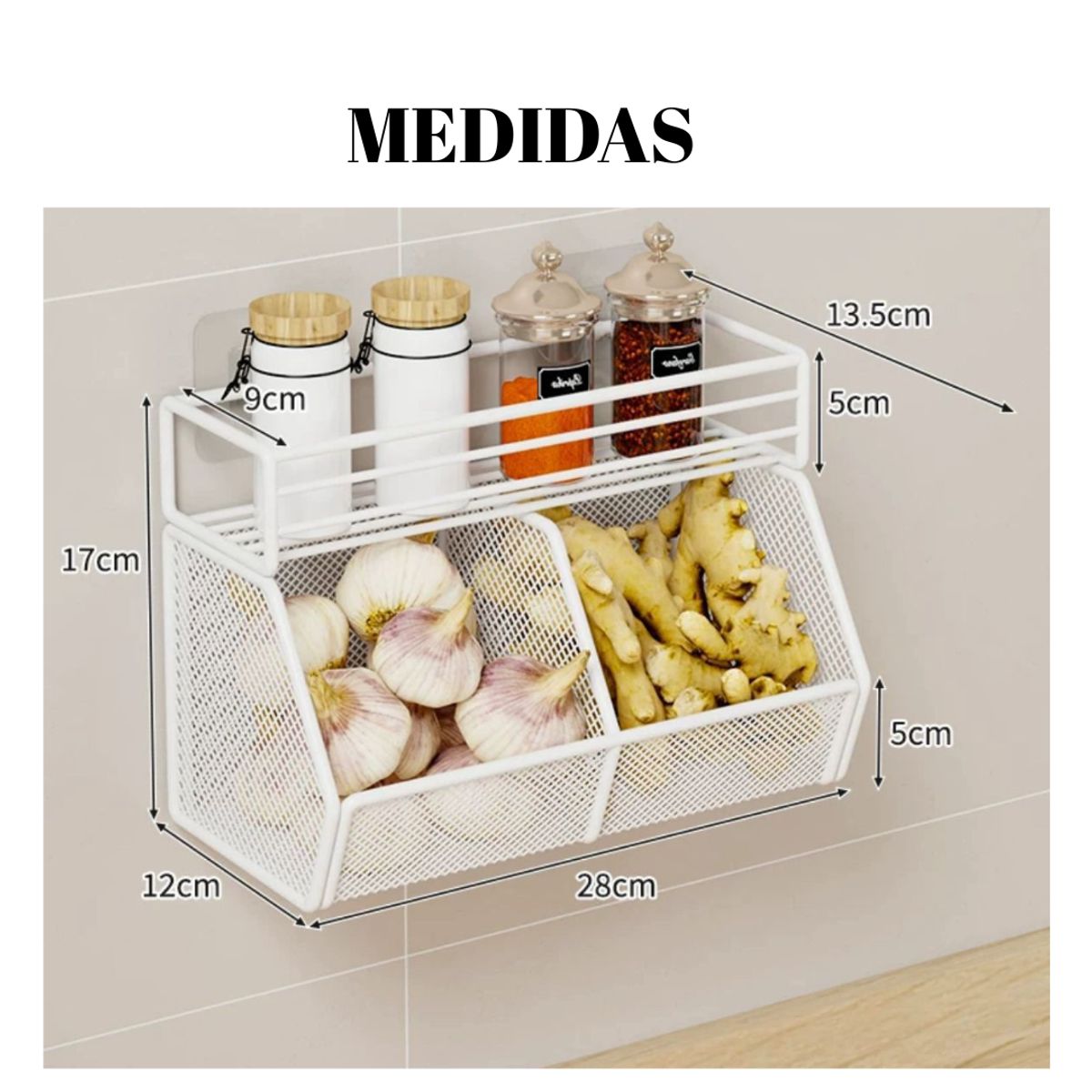 GENERICO - Especiero Estante Flotante De Metal Para Especias De Cocina