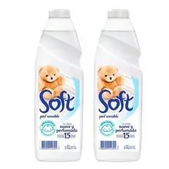 GENERICO - X2 Suavizante Soft Piel Sensible 1litro Ropa Suave Perfumada