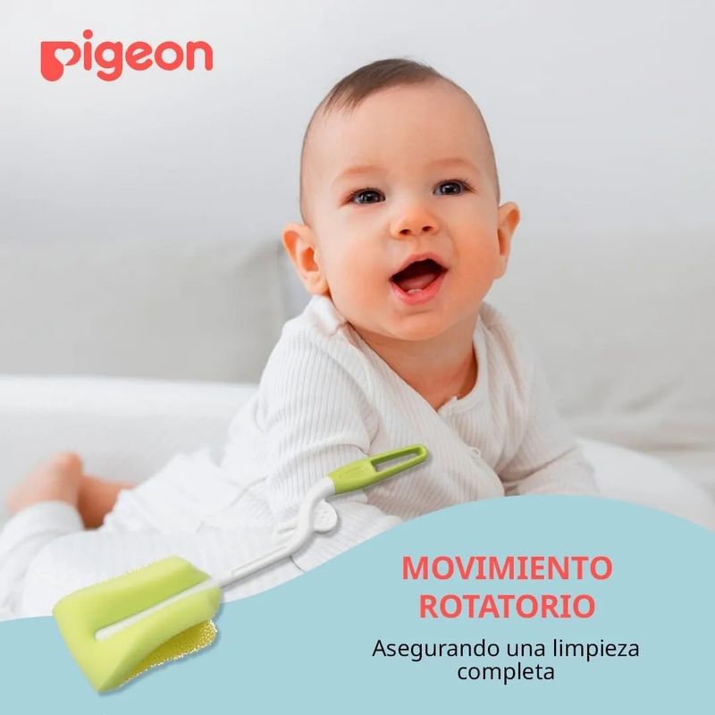 PIGEON - Cepillo Giratorio Con Esponja Pigeon Para Limpiar Mamaderas